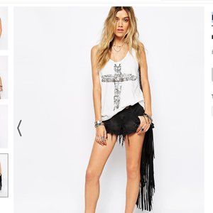 Vintage Y2K Denim & Supply Ralph Lauren White Graphic Tank Top